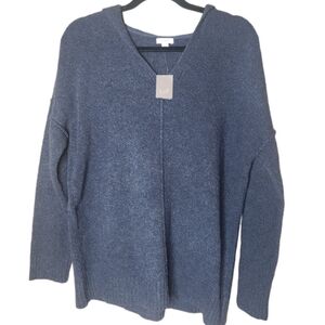 J.Jill Pure Jill Hooded Blue Sweater Size Medium Nwt